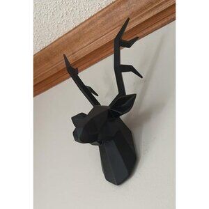 New Deer Head Wall Decor Geometrical Black Deer Antlers Wall Sculpture Faux